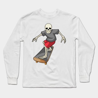 Skeleton as Skater with Skateboard Long Sleeve T-Shirt